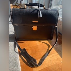 Brooks Brothers Pebble Leather Briefcase/Laptop Bag